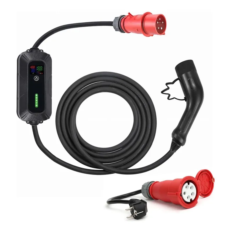 Cestovní nabíjecí stanice pro elektromobily EV/PHEV AC Type 2 16A/400V 11kW IP55 7m + adaptér 230V 3,7kW + pouzdro Aktuální