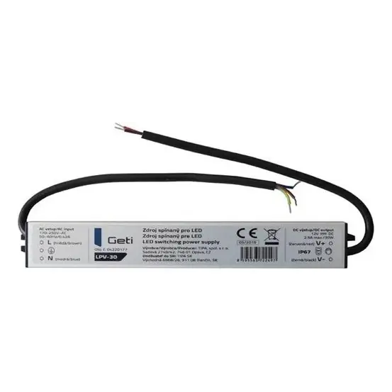 Expresní Doručení Napájecí zdroj spínaný pro LED pásky 30W/12V IP67