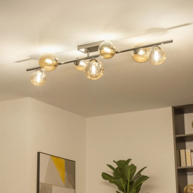 Brilagi - LED Přisazený lustr MILLA 7xG9/3W/230V černý chrom/zlatá Jen Po Omezenou Doba