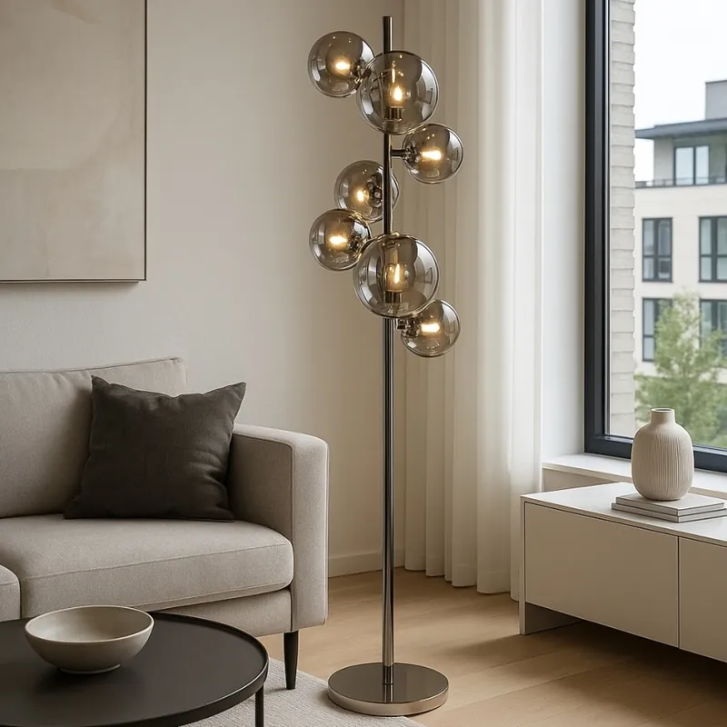 Odeslání Ihned Brilagi - LED Stojací lampa MILLA 7xG9/3W/230V černý chrom/kouřová