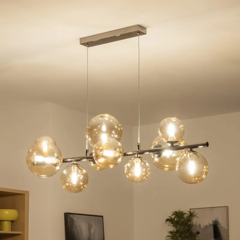 Brilagi - LED Lustr na lanku MILLA 10xG9/3W/230V černý chrom/zlatá Pouze Dnes
