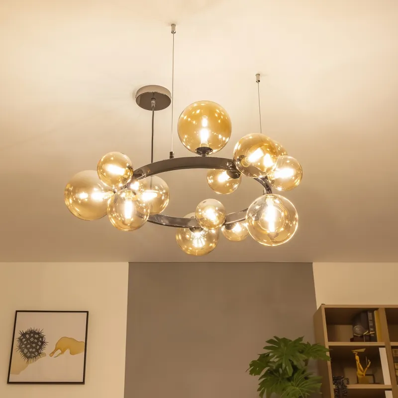 Ověřený Brilagi - LED Lustr na lanku MILLA 15xG9/3W/230V černý chrom/zlatá