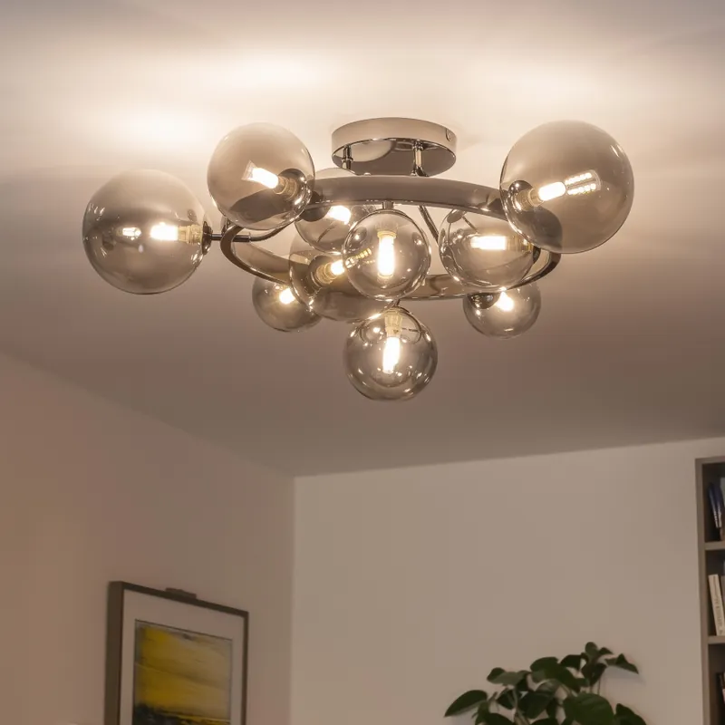 Brilagi - LED Přisazený lustr MILLA 10xG9/3W/230V černý chrom/kouřová Nejlepší Cena