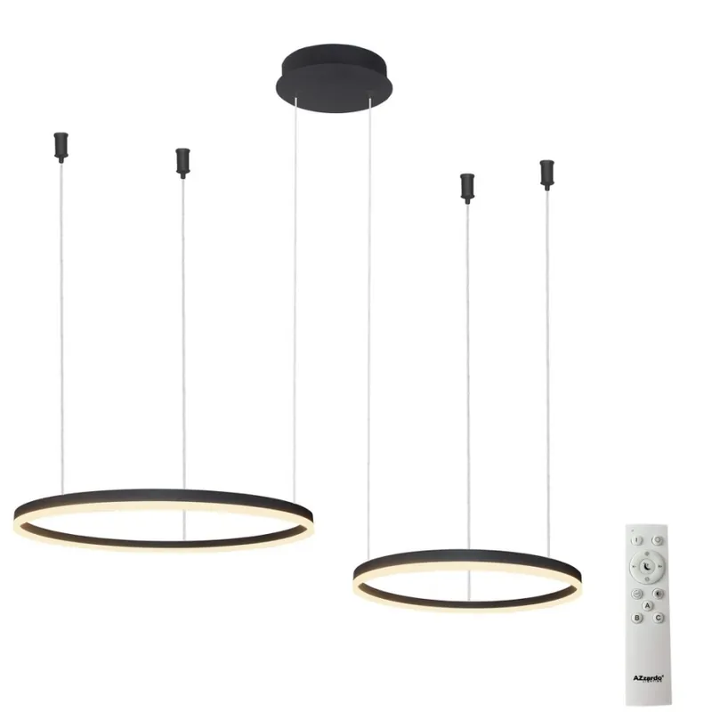 Bezpečná Platba Azzardo AZ4978 - LED Stmívatelný lustr na lanku HALO LED/90W/230V černá + dálkové ovládání