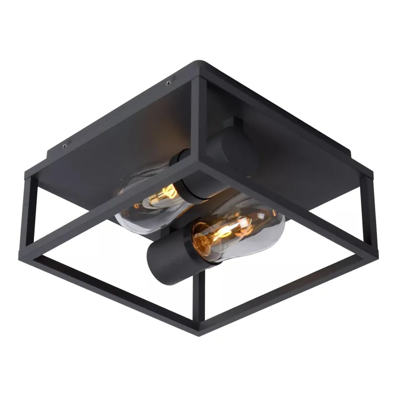 Lucide 27100/02/30 - Koupelnové stropní svítidlo CARLYN 2xE14/6W/230V IP54 černá Must-Have