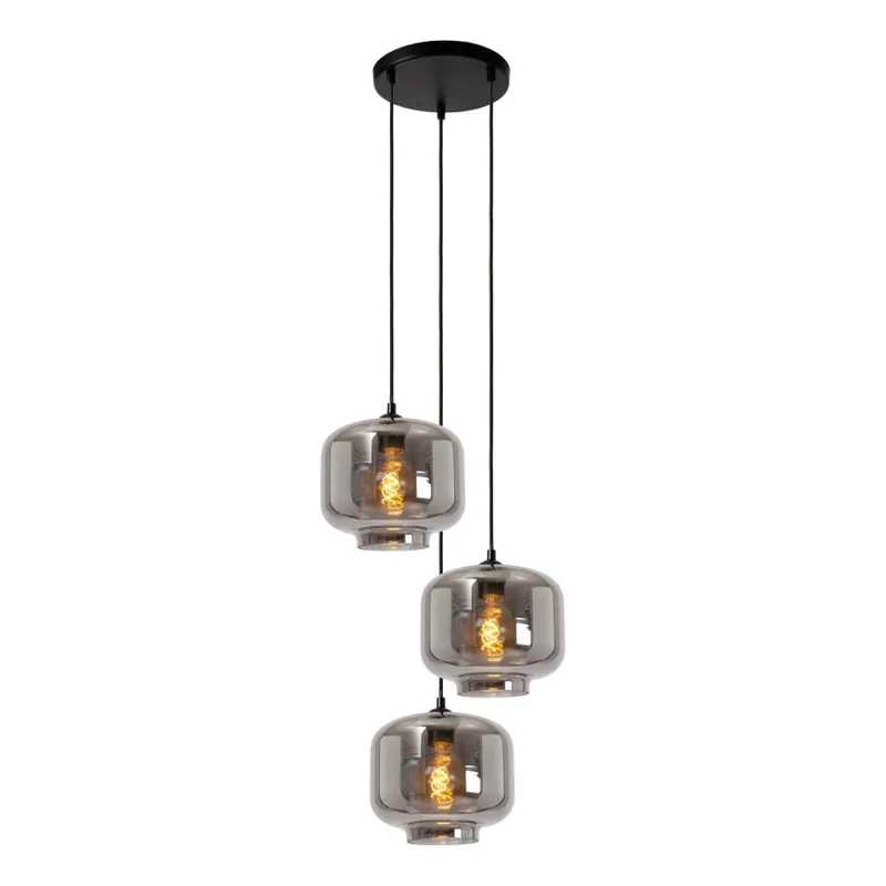 Lucide 46413/13/65 - Lustr na lanku MEDINE 3xE27/40W/230V kouřová Rychlé Dodání