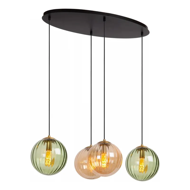 Nejprodávanější Lucide 45493/04/33 - Lustr na lanku MONSARAZ 4xE27/40W/230V zelená/béžová