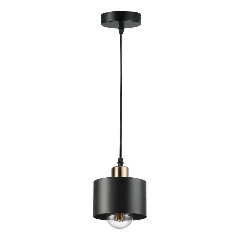 Lustr na lanku 1xE27/35W/230V pr. 12 cm černá/zlatá Poslední Šance