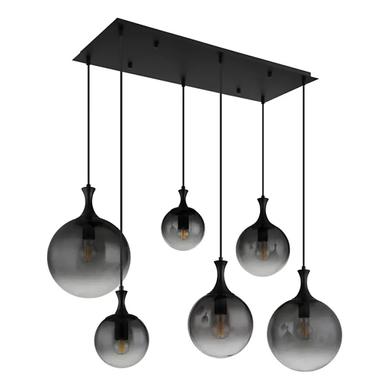 Globo - Lustr na lanku 6xE27/10W/230V černá Zlevněný