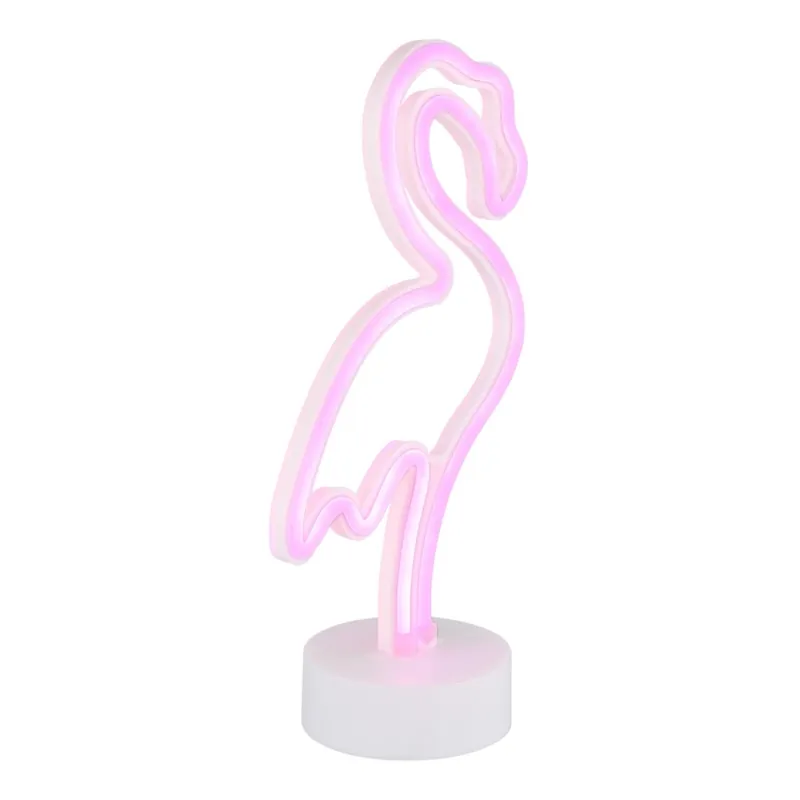 Globo - LED Neonová stolní dekorace LED/2W/3xAA plameňák Vysoce Kvalitní