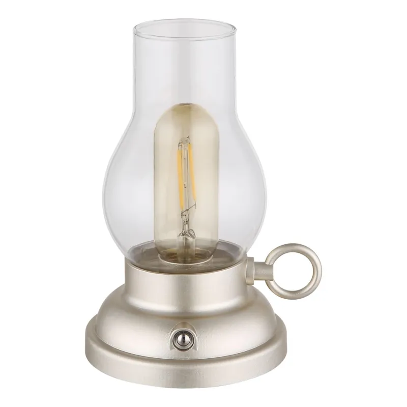 Časově Omezené Globo - LED Stmívatelná nabíjecí dotyková stolní lampa LED/1W/3,7V 1200 mAh matný chrom