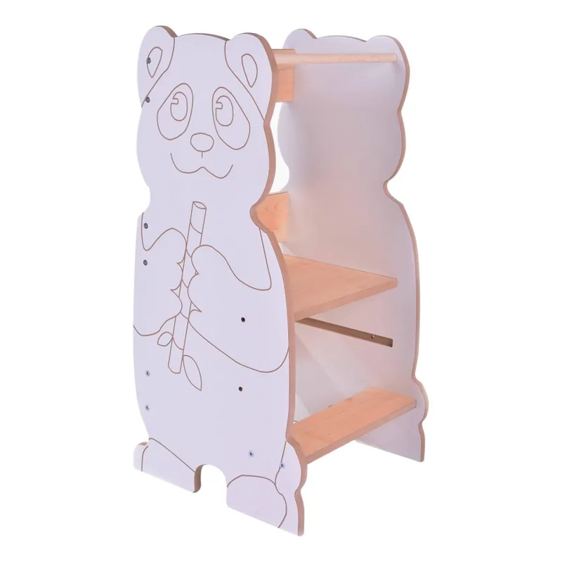 Učící věž PANDA bílá/javor Oblíbený