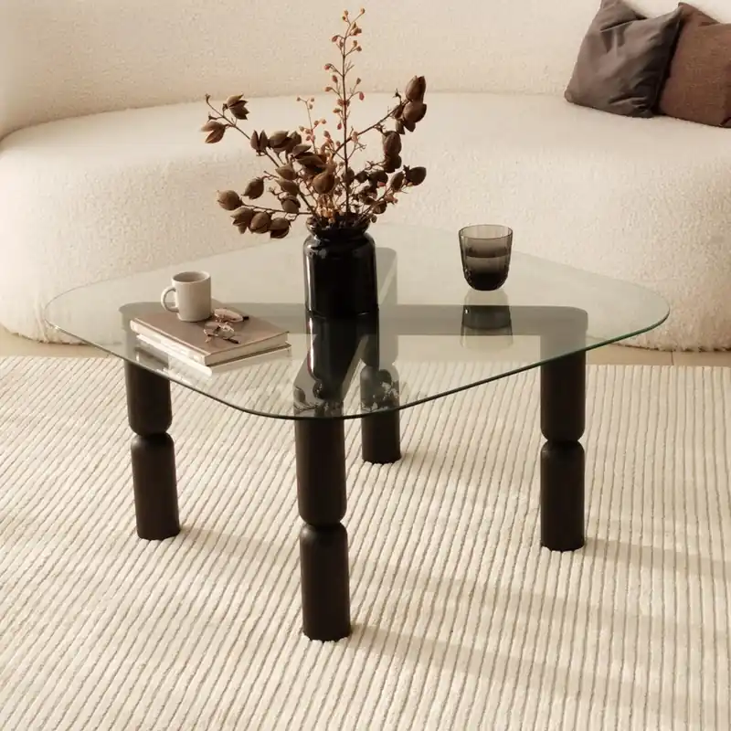 Konferenční stolek KEI 40x80 cm hnědá/čirá Poslední Šance