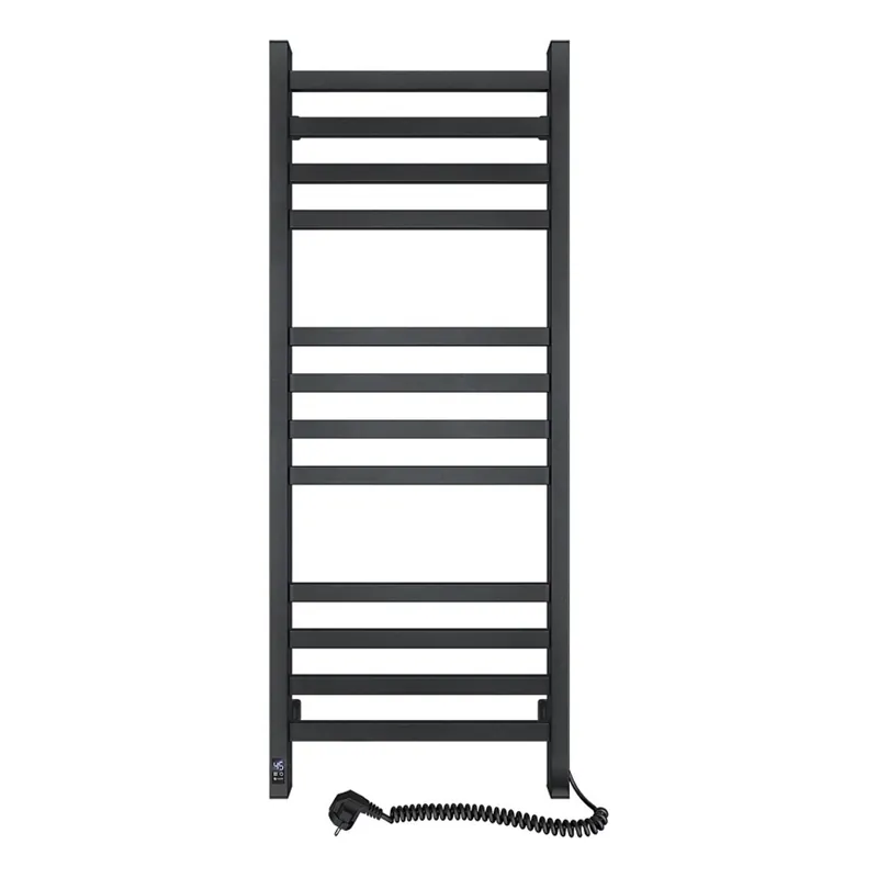Koupelnový žebříkový radiátor s termostatem AVANGARD 227W 120x48cm černá pravá Must-Have