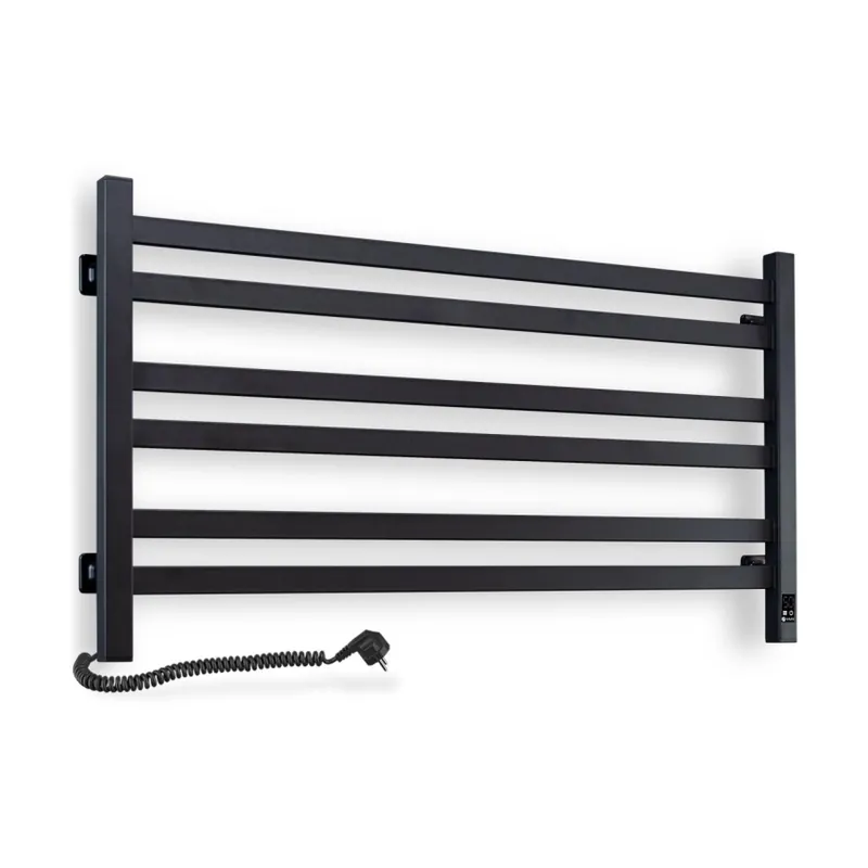 Zlevněný Elektrický sušák na ručníky s termostatem AVANGARD 181W 50x90 cm černá levá