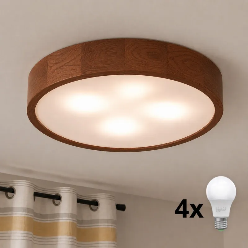 Časově Omezené Brilagi - LED Stropní svítidlo CARVALHO 4xE27/60W/230V dub třešeň pr. 57,5 cm