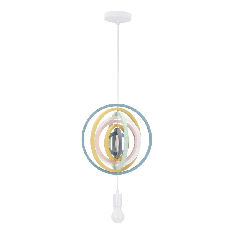 Dětský lustr na lanku HOOPS 1xE27/20W/230V pr. 27 cm pestrobarevná Vrácení Zdarma