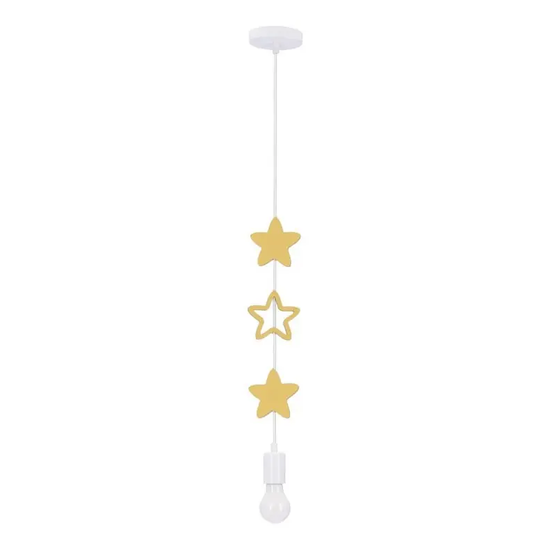 Dětský lustr na lanku STARS 1xE27/20W/230V žlutá/bílá Dokud Zásoby Vydrží