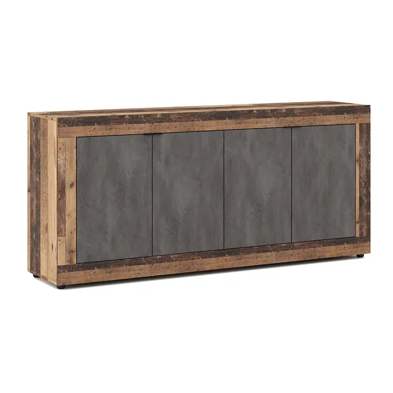 Nová Kolekce Komoda RUNEA 180x86x42 cm tmavě hnědá/antracit
