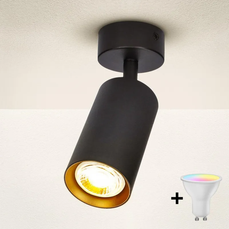 Brilagi - LED RGBW Stmívatelné bodové svítidlo SELE 1xGU10/4,8W/230V 3000K černá/zlatá + dálkové ovládání Must-Have