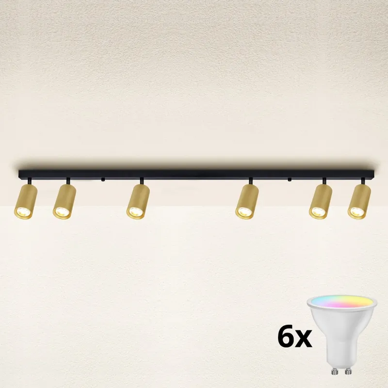 Brilagi - LED RGBW Stmívatelné bodové svítidlo SELE GOLDEN 6xGU10/6,5W/230V 2700-6500K černá/zlatá Pouze Dnes