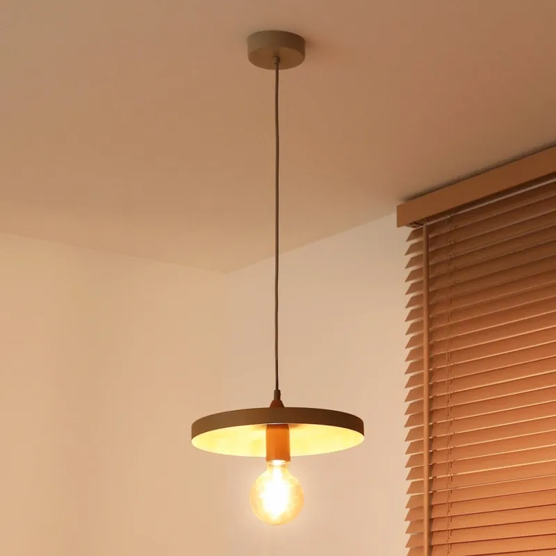 Must-Have Duolla - Lustr na lanku IRONLINE 1xE27/15W/230V pr. 30 cm béžová/měděná