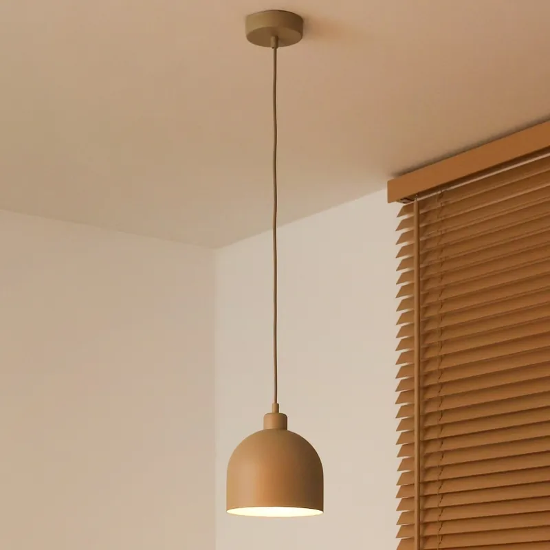 Poslední Šance Duolla - Lustr na lanku IRONLINE 1xE27/15W/230V pr. 17 cm béžová