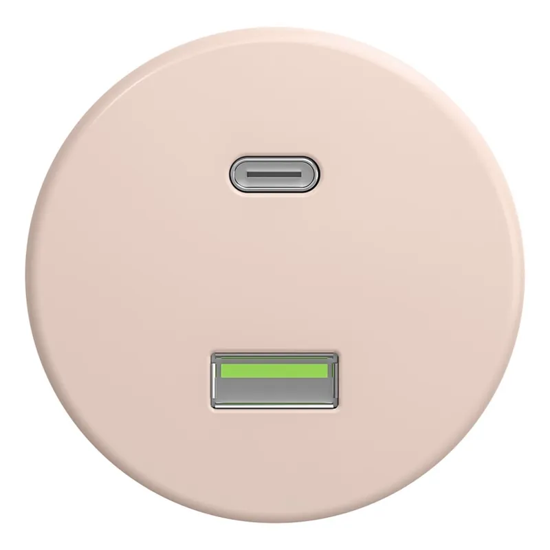 Koupit Online Kliklap - Retro USB zásuvka A+C bez rámečku starorůžová