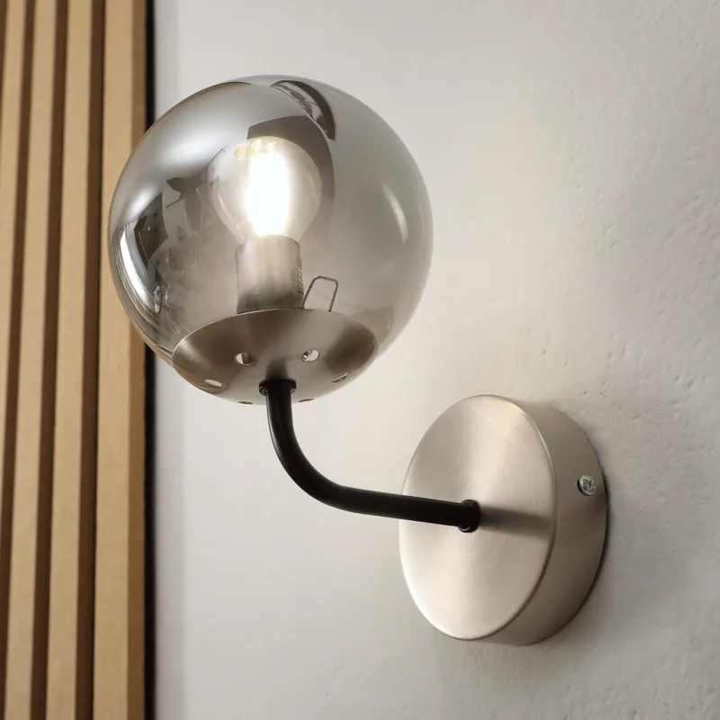 Horká Nabídka Brilagi - Nástěnná lampa MALIVA 1xE14/15W/230V matný chrom/kouřová