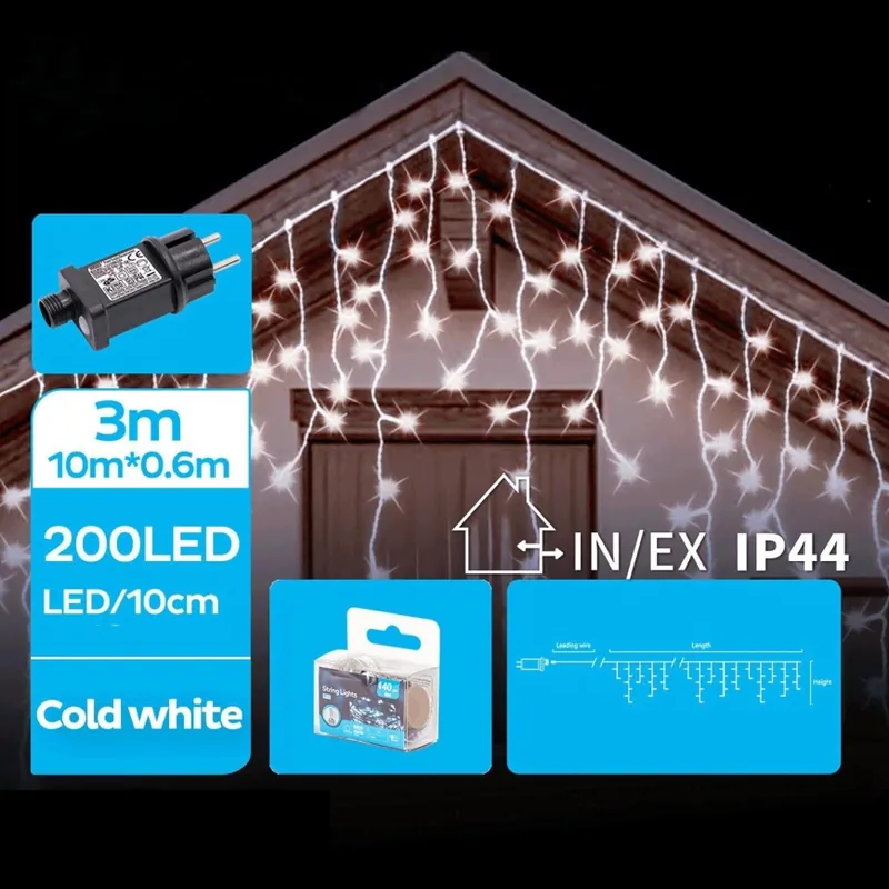 Brilagi - LED Venkovní řetěz 200xLED/8 funkcí 13x0,6m IP44 studená bílá Pouze Dnes