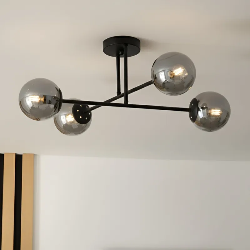 Pouze Dnes Brilagi - Přisazený lustr MALIVA 4xE14/15W/230V černá/kouřová
