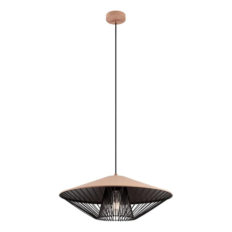 Poslední Šance Redo 01-3009 - Lustr na lanku GRILL 1xE27/42W/230V pr. 49,5 cm černá/hnědá