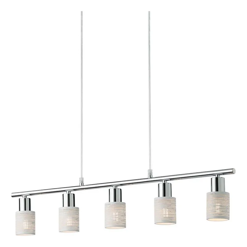 Redo 04-509 - Lustr na lanku VERTIGO 5xE14/28W/230V lesklý chrom/bílá Rychlé Dodání