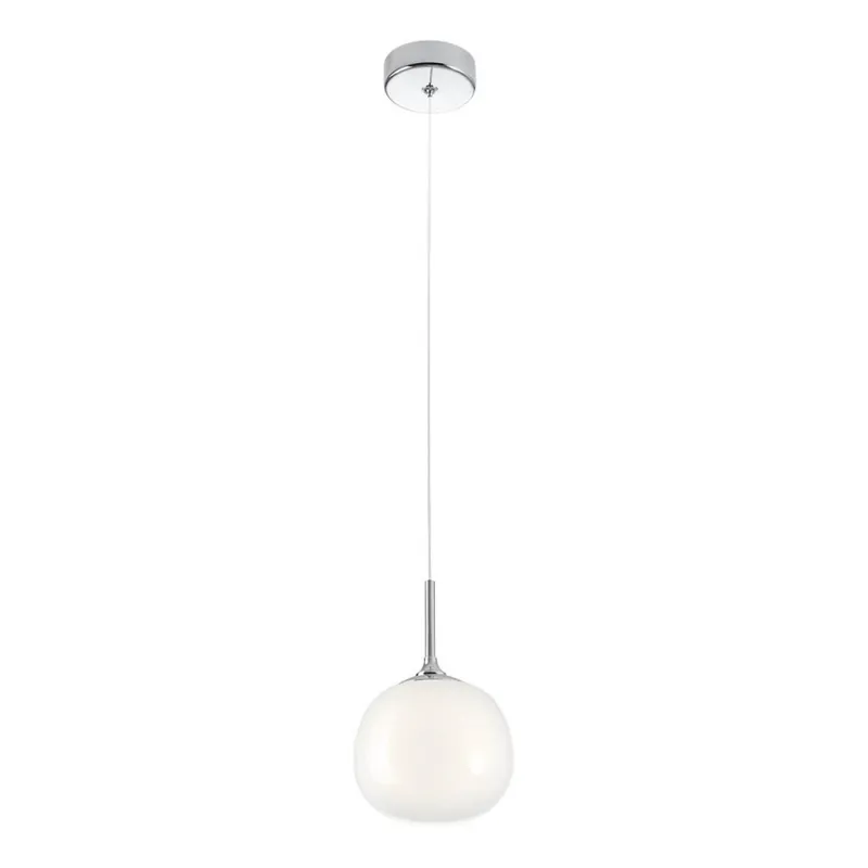 Redo 01-2081 - Lustr na lanku KIWI 1xG9/40W/230V pr. 12 cm lesklý chrom/bílá Zlevněný