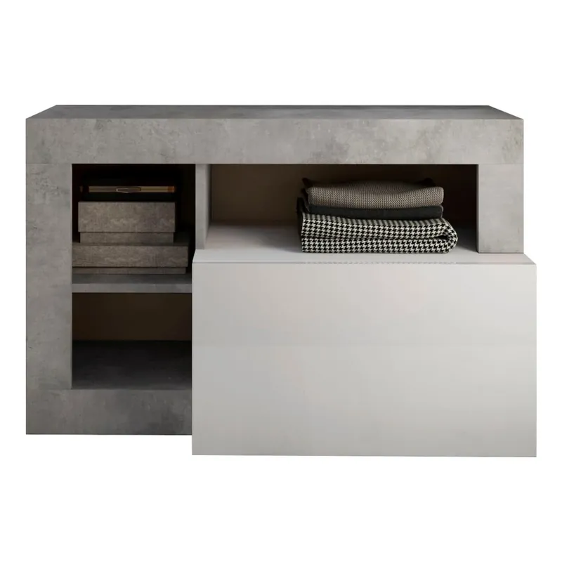 Top Prodej Lavice LENOR 91x59x35 cm bílá/šedá beton