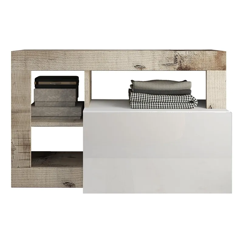 Must-Have Lavice LENOR 91x59x35 cm bílá/javor