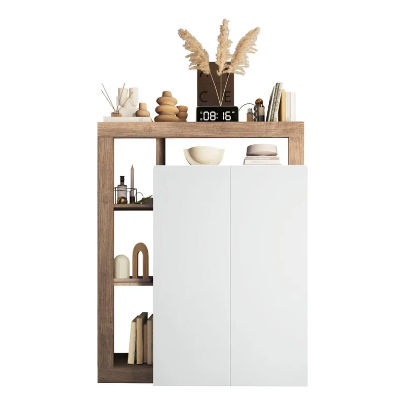 Top Prodej Skříň LENOR 108x138x35 cm bílá/světlý dub