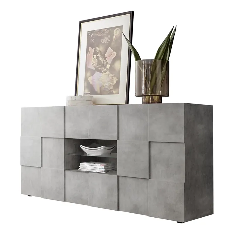 Ověřený Komoda SERIAN 181x84x43 cm šedá beton