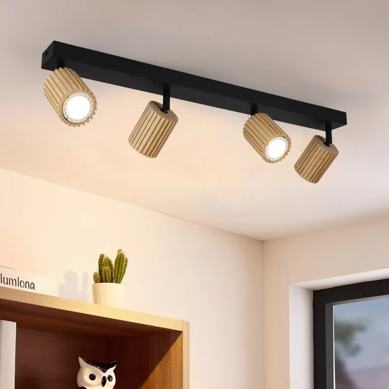 Brilagi - Bodové svítidlo MODERN WOOD 4xGU10/8W/230V dřevo/černá Víkendová Akce