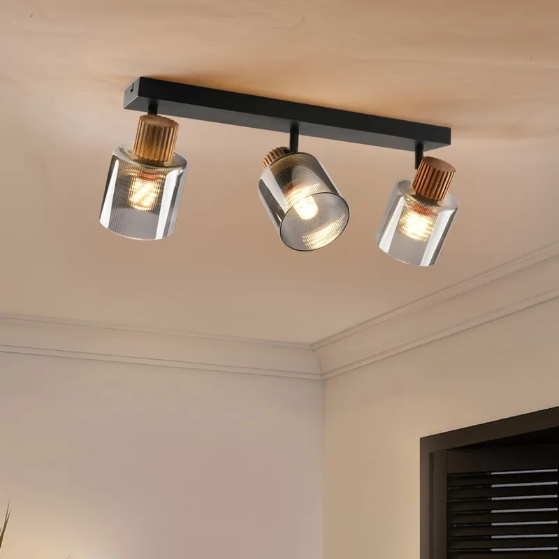 Brilagi - Bodové svítidlo HYGGE 3xE14/15W/230V černá/kouřová Finální Výprodej