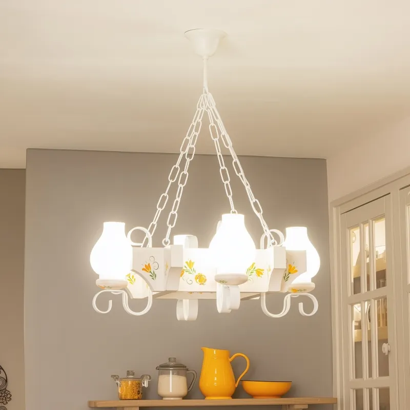 Akční Nabídka Brilagi - Lustr na řetězu QUEEN 4xE14/40W/230V buk/krémová