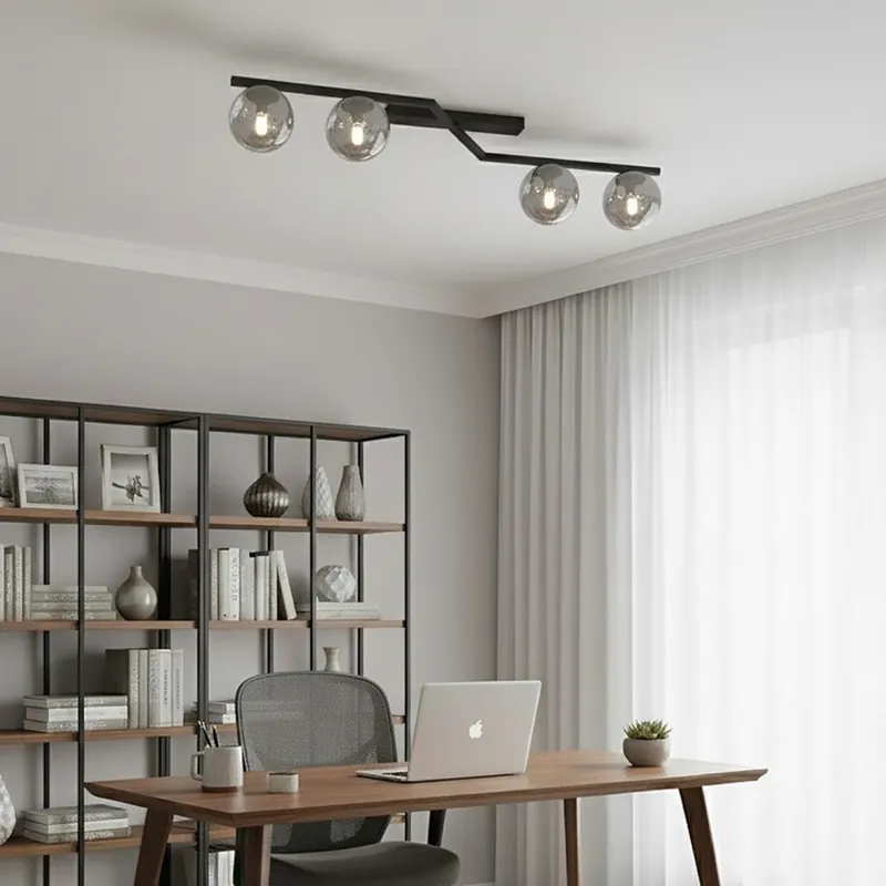 Vysoce Kvalitní Stropní svítidlo NATON 4xE14/10W/230V černá/kouřová