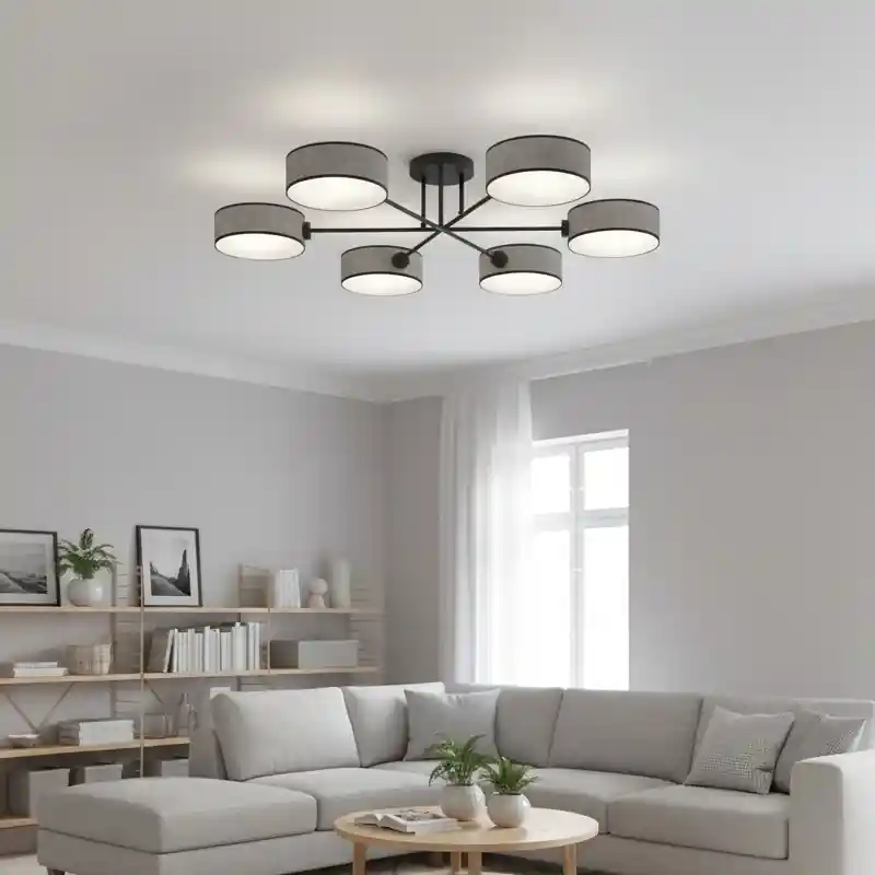Poslední Šance Přisazený lustr MAGA 6xE14/10W/230V šedá