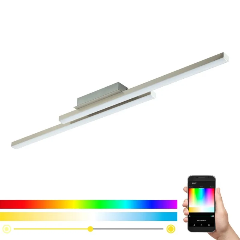 Eglo 55971 - LED RGBW Stmívatelné stropní svítidlo FRAIOLI-C LED/34W/230V 2700-6500K matný chrom + dálkové ovládání Sleva