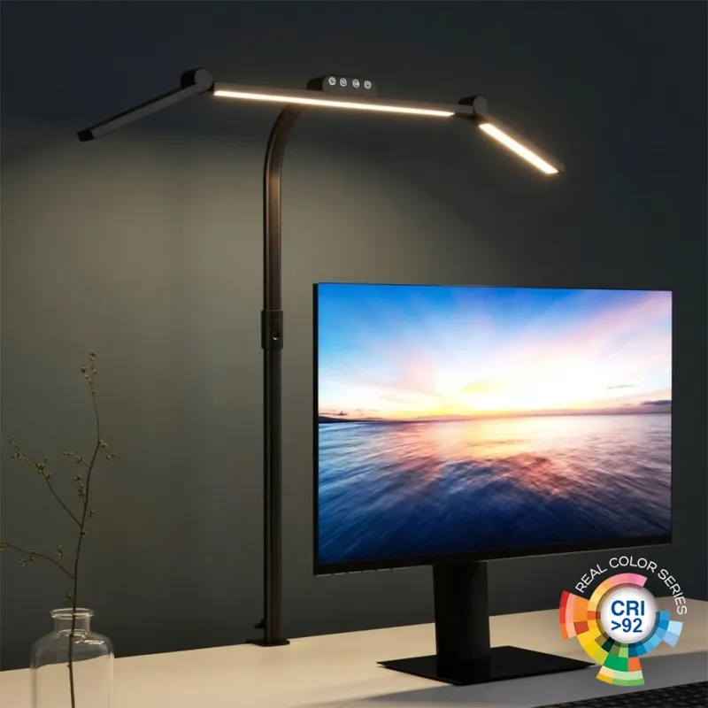 Přímo Od Výrobce Brilagi - LED Stmívatelná dotyková stolní lampa s klipem VARIO LED/24W/230V 3000-6500K CRI 92 černá