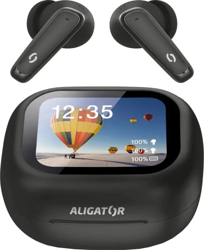 Aligator ATR10BK - Bezdrátová sluchátka s překladačem 2v1 Pods Translate 470 mAh + 2x 40 mAh černá Nová Kolekce