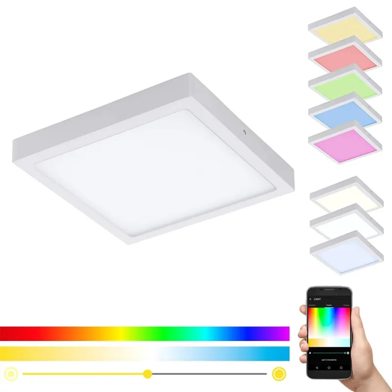 Eglo 33209 - LED RGBW Stmívatelné stropní svítidlo FUEVA-C LED/21W/230V 2700-6500K 30x30 cm bílá Časově Omezené