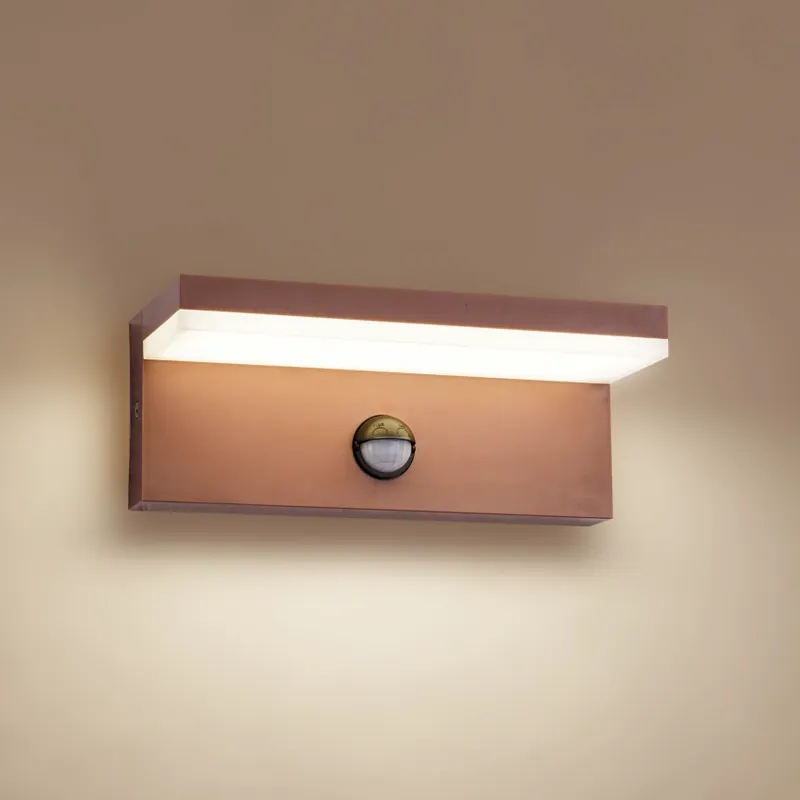 Zlevněný Brilagi - LED Venkovní nástěnné svítidlo se senzorem TESSI LED/10W/230V hnědá IP54