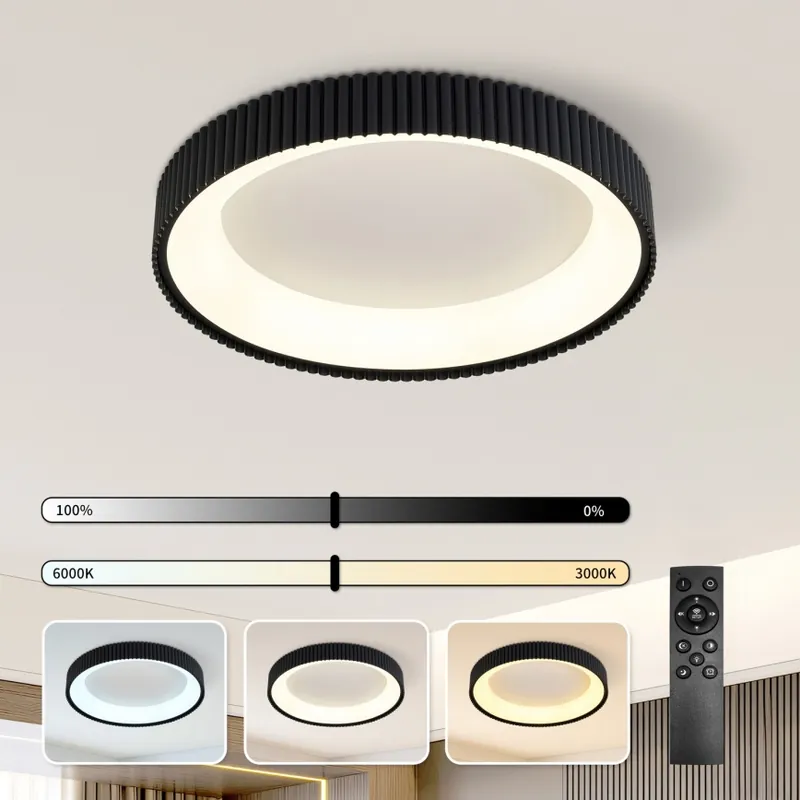 Top Prodej Brilagi - LED Stmívatelné stropní svítidlo FALCON MODERN LED/54W/230V 3000-6500K pr. 60 cm černá + dálkové ovládání