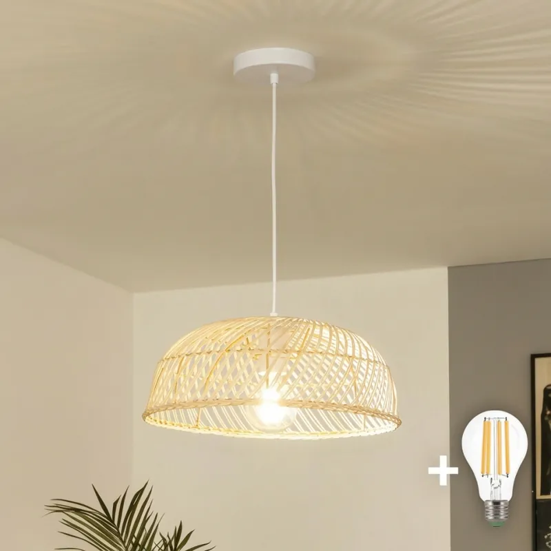 Brilagi - LED Lustr na lanku CERIA BOHO 1xE27/40W/230V pr. 60 cm ratan Sezónní Sleva